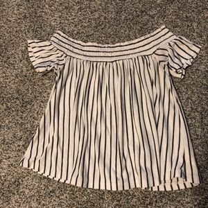 off the shoulder striped top